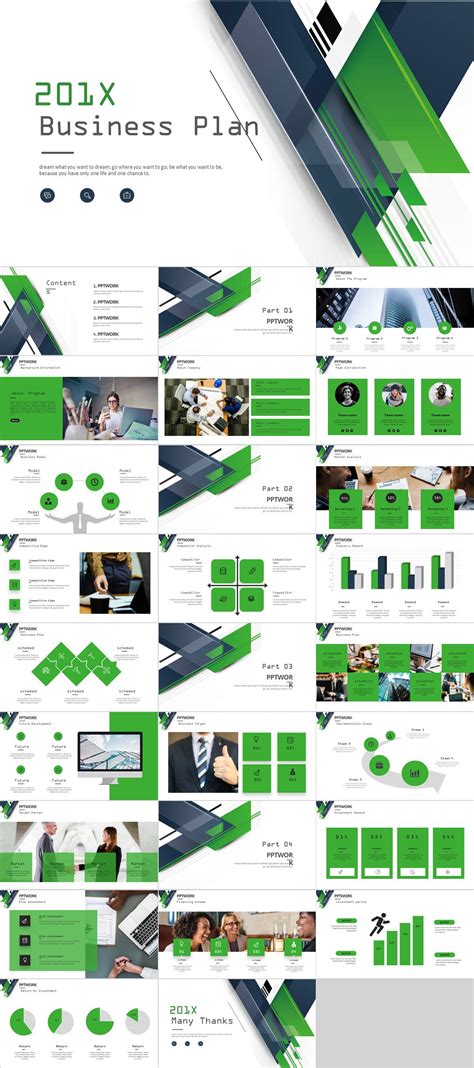 27+ Green business Plan PowerPoint template | Business presentation templates, Powerpoint design ...