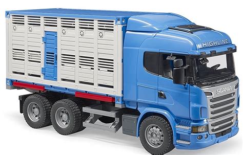 Buy Bruder 03549 - Scania R-Serie Tiertransport-LKW & 1 Rind - 1:16 Transporter Viehtransporter ...