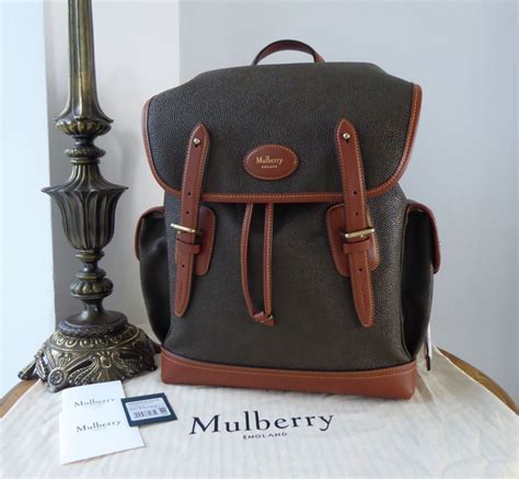 Mulberry Heritage Backpack in Mole Scotchgrain & Cognac Leather - SOLD