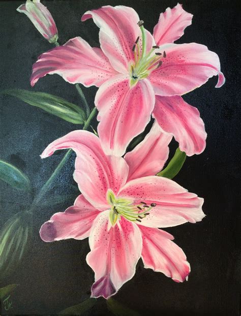 Lilies Oil Painting By Nataliia Plakhotnyk | absolutearts.com