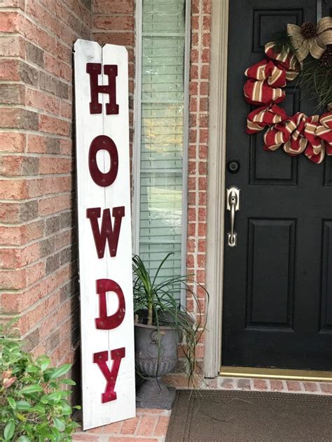 Howdy Welcome Sign for Front Porch. Reclaimed Wood. TEXAS A & | Etsy