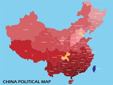 China political map divide by state colorful outline simplicity style. 2839376 Vector Art at ...