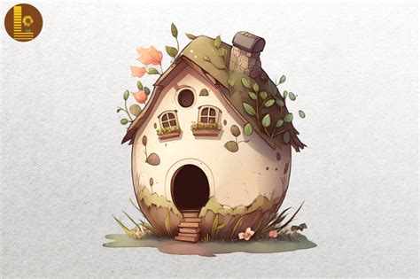 Cute Easter Egg House Watercolor 17 By Mulew Art | TheHungryJPEG