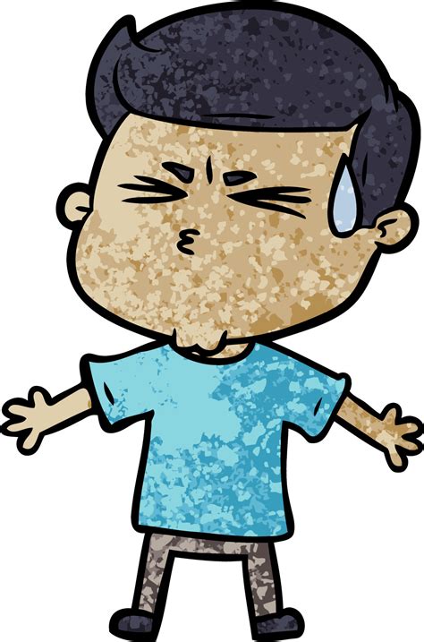 cartoon man sweating 12379725 Vector Art at Vecteezy