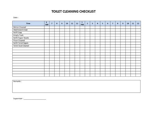 Toilet Cleaning Checklist - Download this printable Toilet Cleaning ...