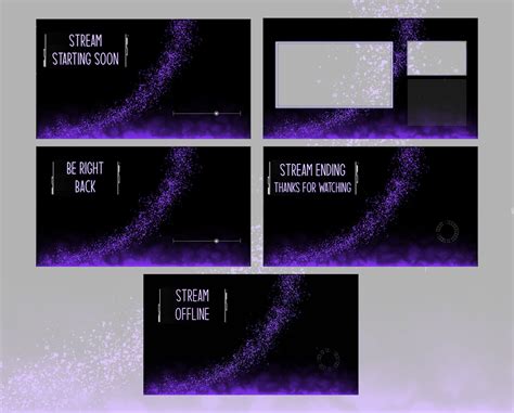 Animated twitch overlay Purple Simple Minimalist Screens | Etsy