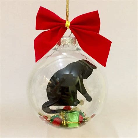 Cat Christmas Ornament Black Cat Christmas Ornament Cat | Etsy Cat ...