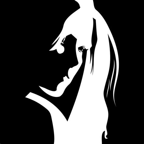 Raster to Vector | Silhouette art, Black and white art drawing, Digital portrait art