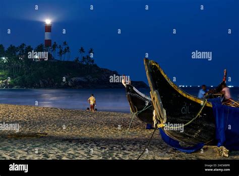 Kovalam Beach and lighthouse Stock Photo - Alamy