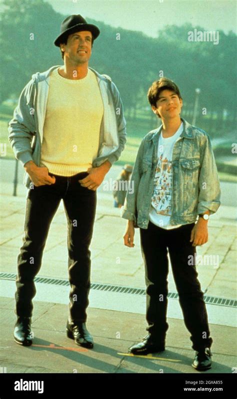 Sylvester Stallone with his son Sage Stallone in the film rocky 5 Stock ...