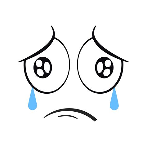 Cartoon crying face. Crying expression vector illustration. 24268932 Vector Art at Vecteezy