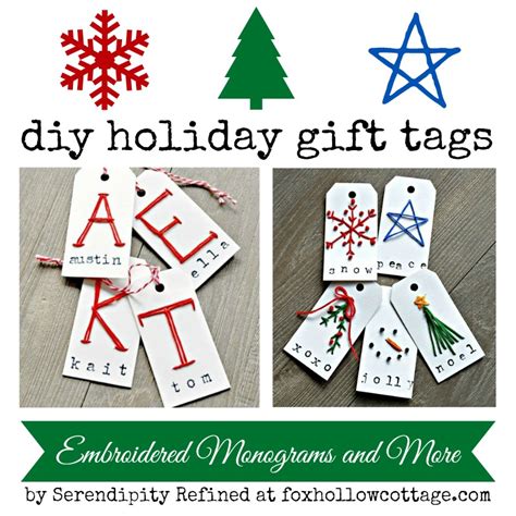 Christmas Holiday Personalized Monogram Gift Tag Craft - Fox Hollow Cottage