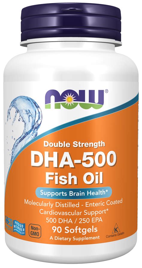 NOW Supplements, DHA-500 with EPA 250, Supports Brain Health & Memory, Fatty Acid, 90 Softgels ...