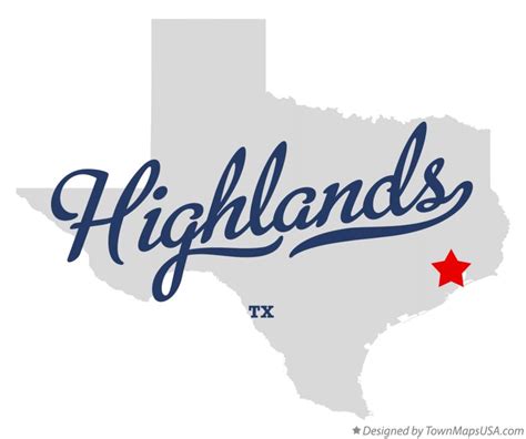 Map of Highlands, TX, Texas