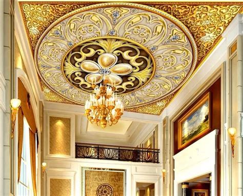 3D Ceiling Wallpaper High Quality Luxurious Large Wallpapers For Living ...