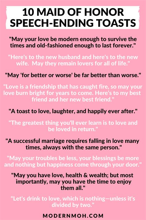 35 Maid of Honor Speech Quotes to Enhance Your Toast | Modern MOH ...