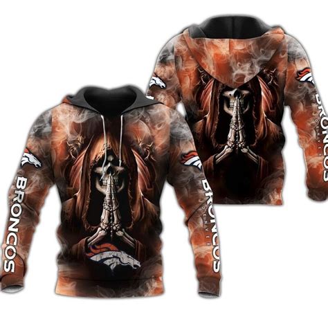 Denver Broncos Hoodies death smoke graphic gift for men -Jack sport shop