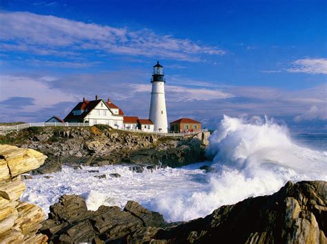 waves at the lighthouse wallpapers and images - wallpapers, pictures, photos