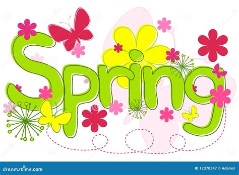 Spring Text Royalty Free Stock Photography - Image: 12370347