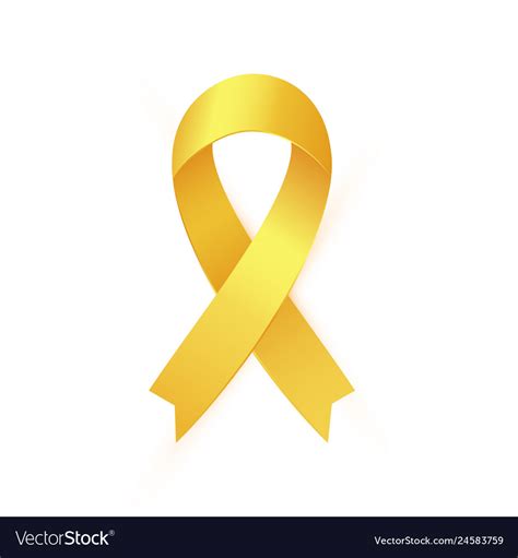 Gold ribbon to childhood cancer awareness month Vector Image