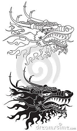 Dragon Head Black & White Stock Photo - Image: 14334490