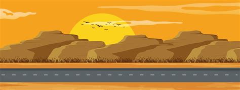 An arizona road landscape 374749 Vector Art at Vecteezy