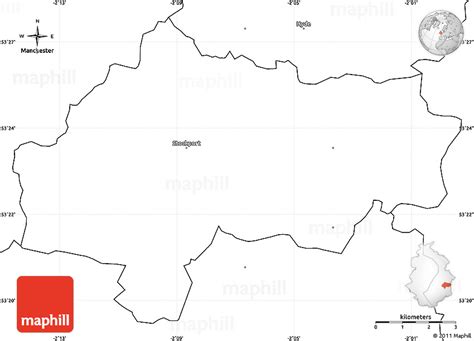 Blank Simple Map of Stockport