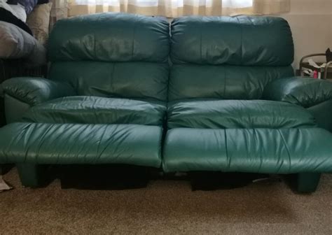 Teal Leather Loveseat - bmp-best