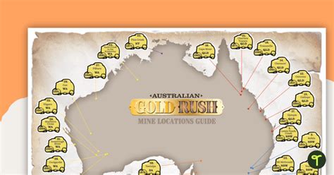 Australian Gold Rush: Map Where It's At - Worksheet | Teach Starter