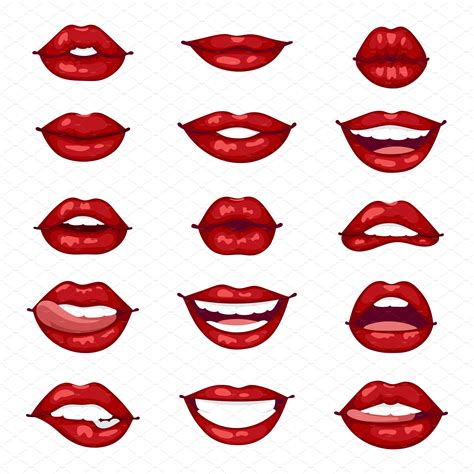 Female lips isolated vector | Pre-Designed Illustrator Graphics ~ Creative Market