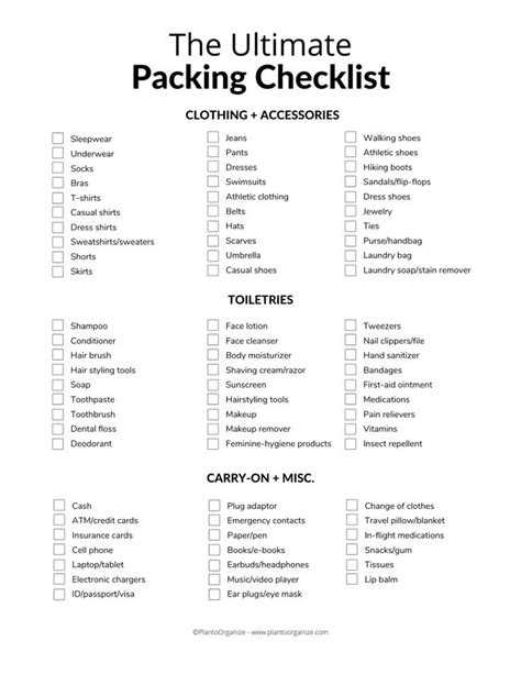 The Ultimate Vacation Packing List: 70+ Essentials You Need | Packing list for travel, Packing ...