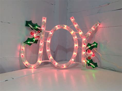 Vintage Hanging JOY Sign Lighted Christmas Decor Photo Prop RhymeswithDaughter