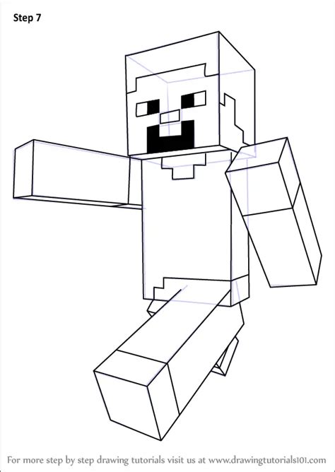 How to Draw Steve from Minecraft (Minecraft) Step by Step | DrawingTutorials101.com