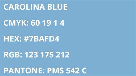 North Carolina Tar Heels Team Colors | HEX, RGB, CMYK, PANTONE COLOR CODES OF SPORTS TEAMS