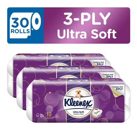 [Bundle of 3] Kleenex Ultra Soft Cottony Clean Toilet Paper / Tissue ...