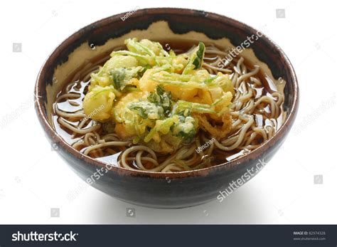 Kakiage Soba(Buckwheat Noodles Topped With Shrimp And Vegetable Tempura) , Japanese Food Stock ...