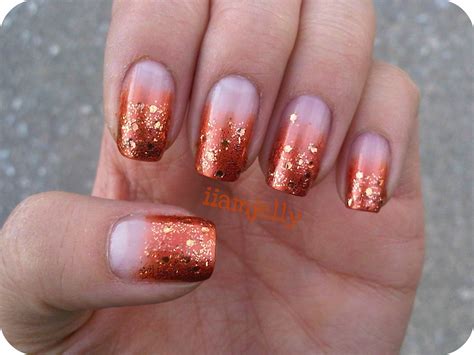 Jelly's Nails: Copper Glitter Gradient Nails!