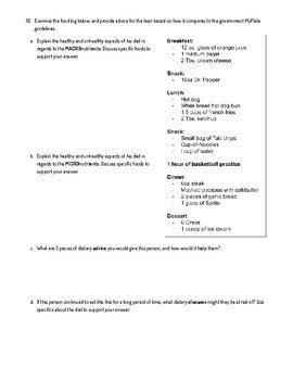 Nutrition Quiz by Melissa Horton | TPT