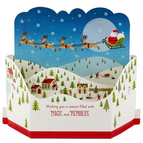 Santa's Sleigh Musical 3D Pop-Up Christmas Card With Motion - Greeting Cards - Hallmark