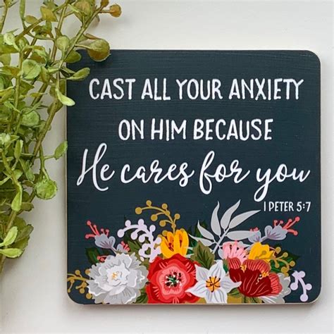 Bible Verse Art Cast All Your Anxiety on Him Because He Cares | Etsy