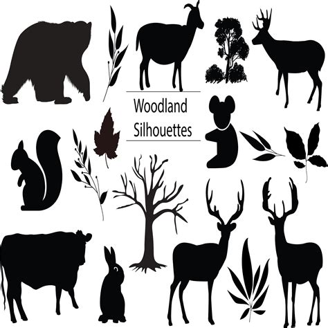 Waldtiere Silhouette Clipart, Waldtiere Design Art, Wild Animal Svg, Bier, Hase, Hirsch ...