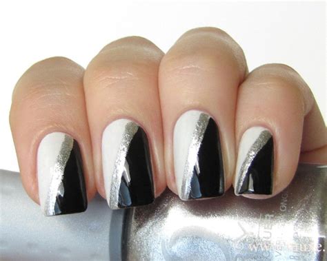 Black and Silver Nail Art | Nail Art Designs & Ideas | White nail ...