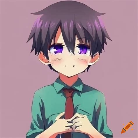 Blushing and shy anime kid on Craiyon