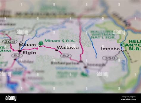 Wallowa Oregon USA shown on a Geography map or road map Stock Photo - Alamy