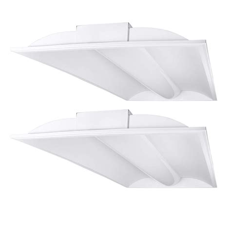 Luxrite Troffer 2x4 LED Panel Light, 60W, 3500K Natural White, 6700 ...