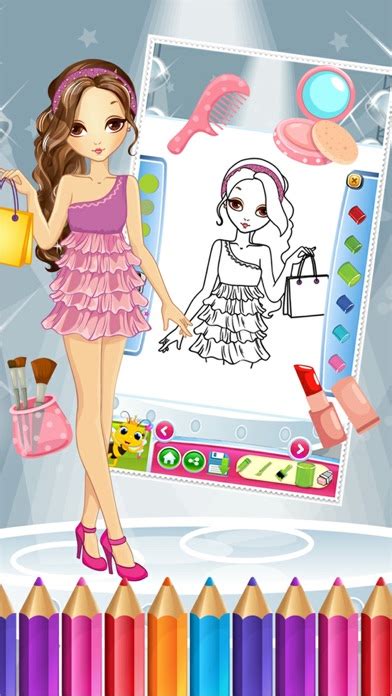 Pretty Girl Fashion Colorbook Drawing to Paint Coloring Game for Kids App Download - Android APK