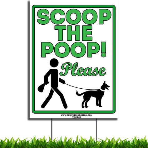 VIBE INK 9 x 12 Scoop The Poop Please Clean Up After Your Dog - No Pooping Dog Lawn Signs with ...