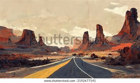 Abandoned Road Desert Empty Road Worn Stock Illustration 2192677141 ...