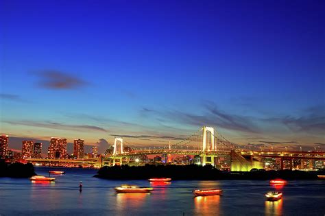 Rainbow Bridge And The Tokyo Skyline At by Agustin Rafael C. Reyes