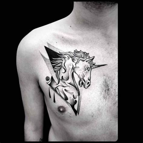 Unicorn Tattoo on Chest | Best Tattoo Ideas Gallery